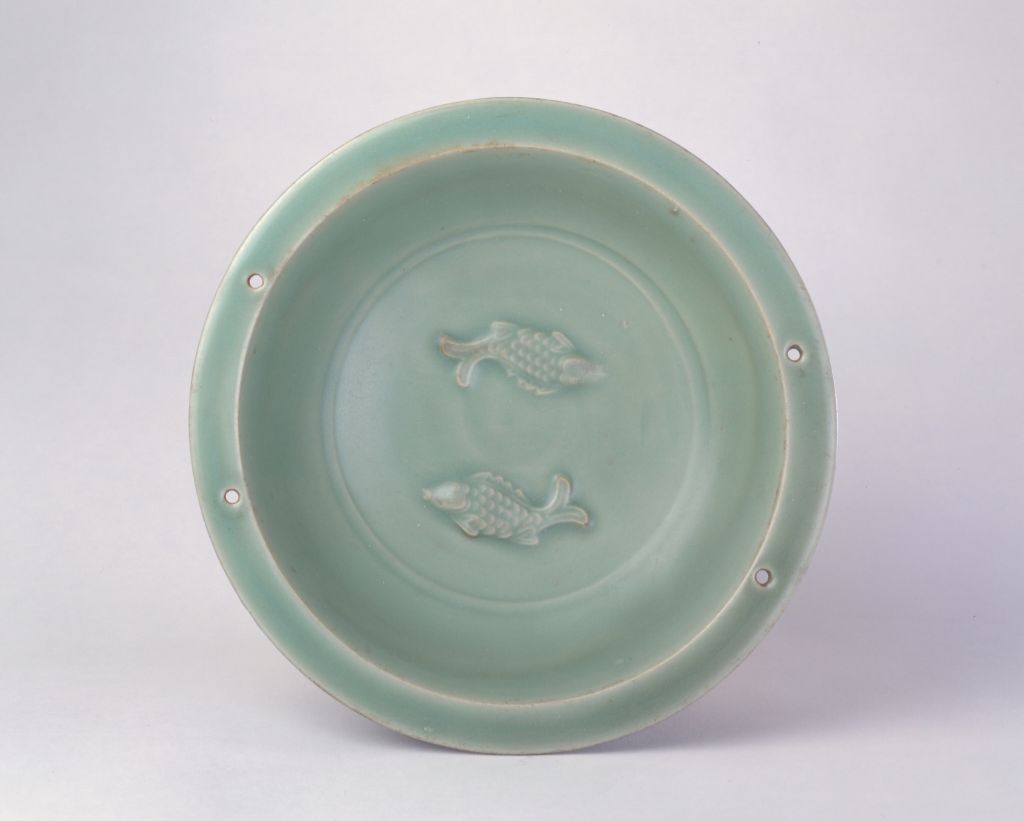 图片[2]-Longquan kiln green glaze plastic paste double fish pattern washing-China Archive